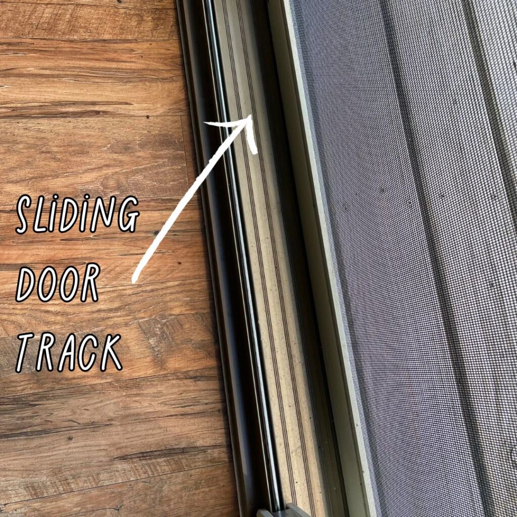 Image is a labelled sliding door track