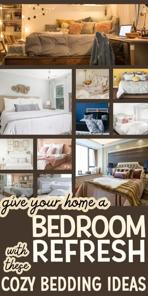 Collage of cozy bedding styles for home bedroom