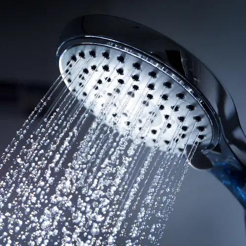 Water running out of shower head