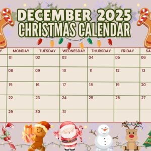 Dec 2025 Christmas Calendar