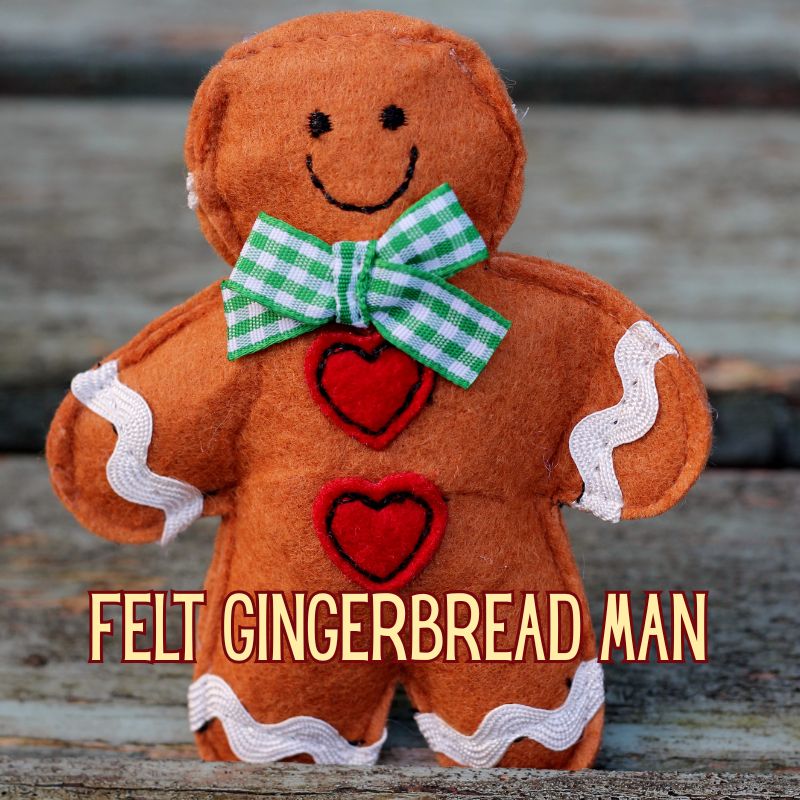 Felt gingerbread man - easy DIY Christmas ornament ideas