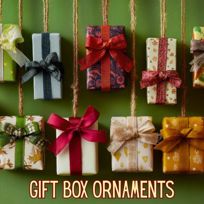 mini gift box ornaments - DIY christmas decorations