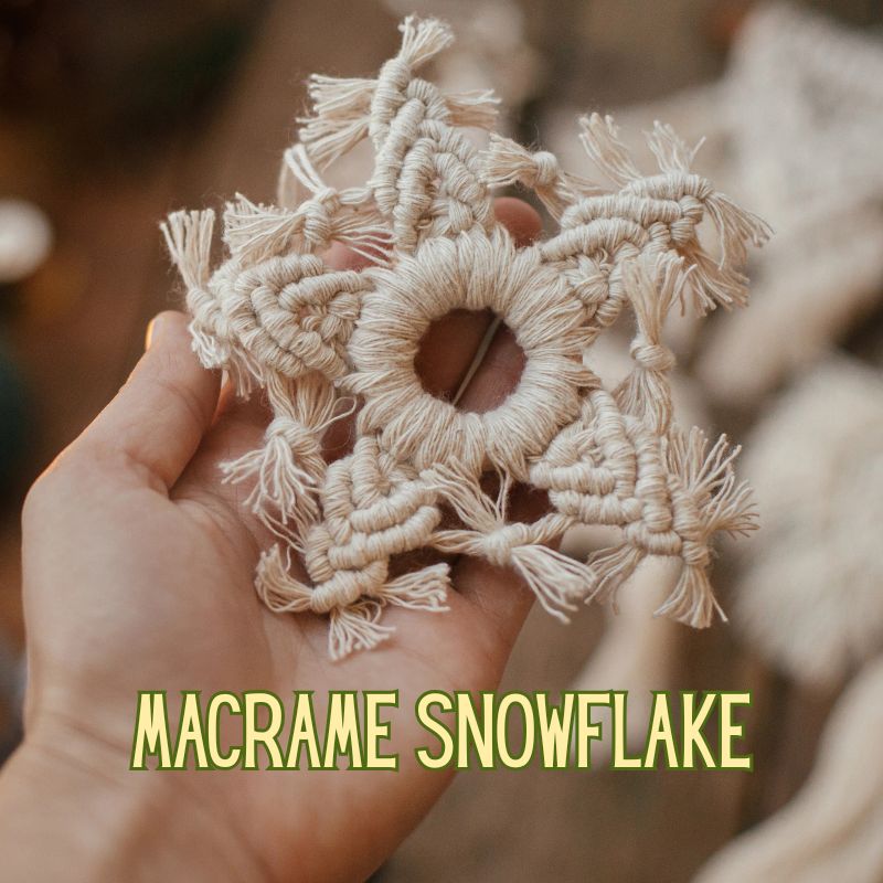 macrame snowflake - diy christmas ornament ideas