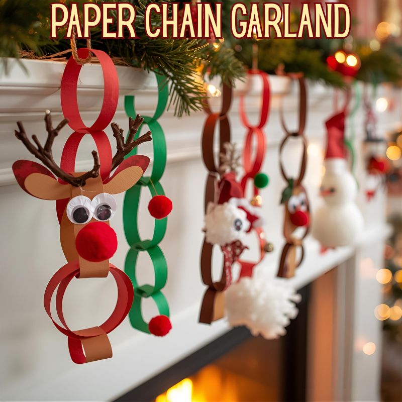 paper chain garland - homemade christmas ornaments