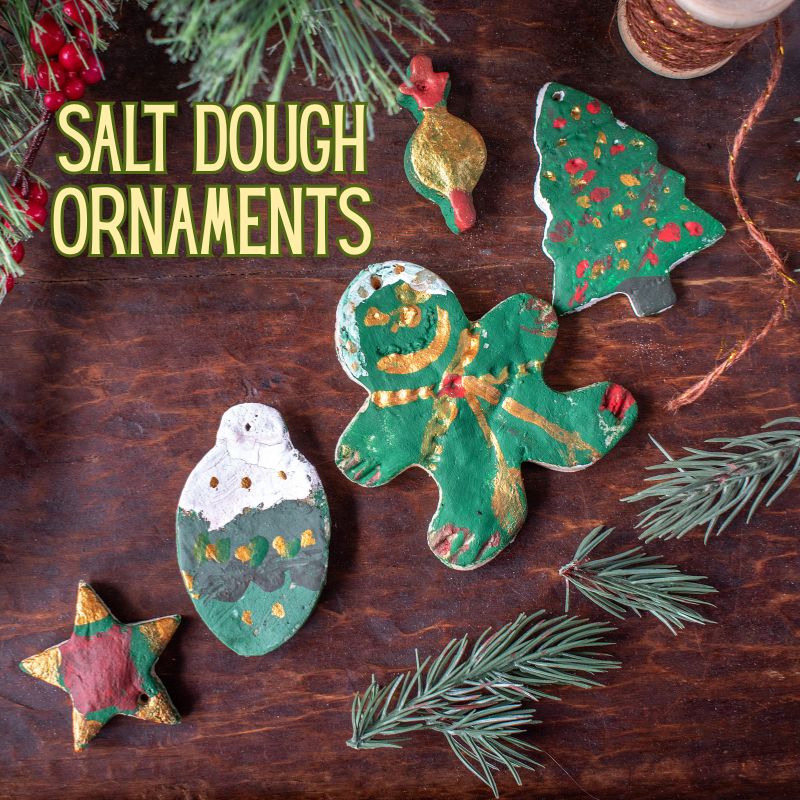 Star, light, gingerbread man and christmas tree salt dough ornaments - Easy DIY Christmas Ornament Ideas