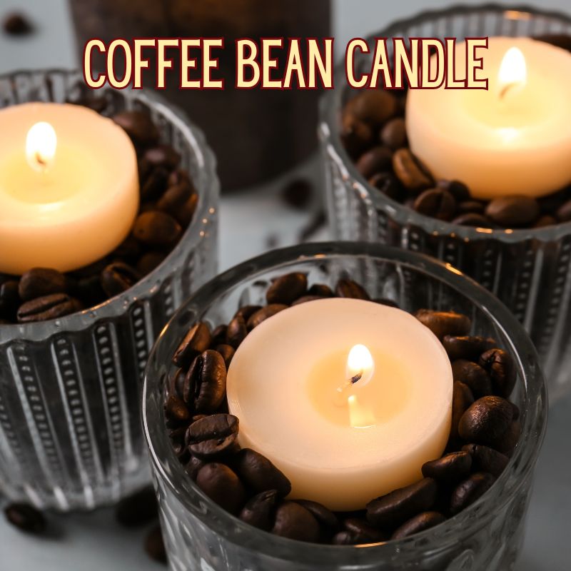 Image of 3 candles in 3 jars filled with coffee beans