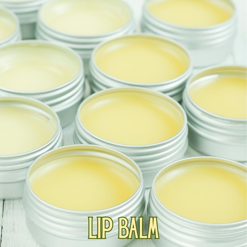 Image of tubs of lip balm made as part of the list of DIY gift ideas